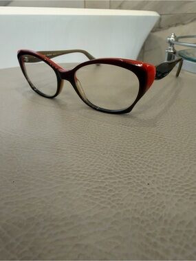 Pristine Jean Lafont Glasses Petale 1013 Brown Orange 52mm France